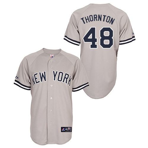 Matt Thornton #48 Youth Baseball Jersey-New York Yankees Authentic Road Gray MLB Jersey - Click Image to Close